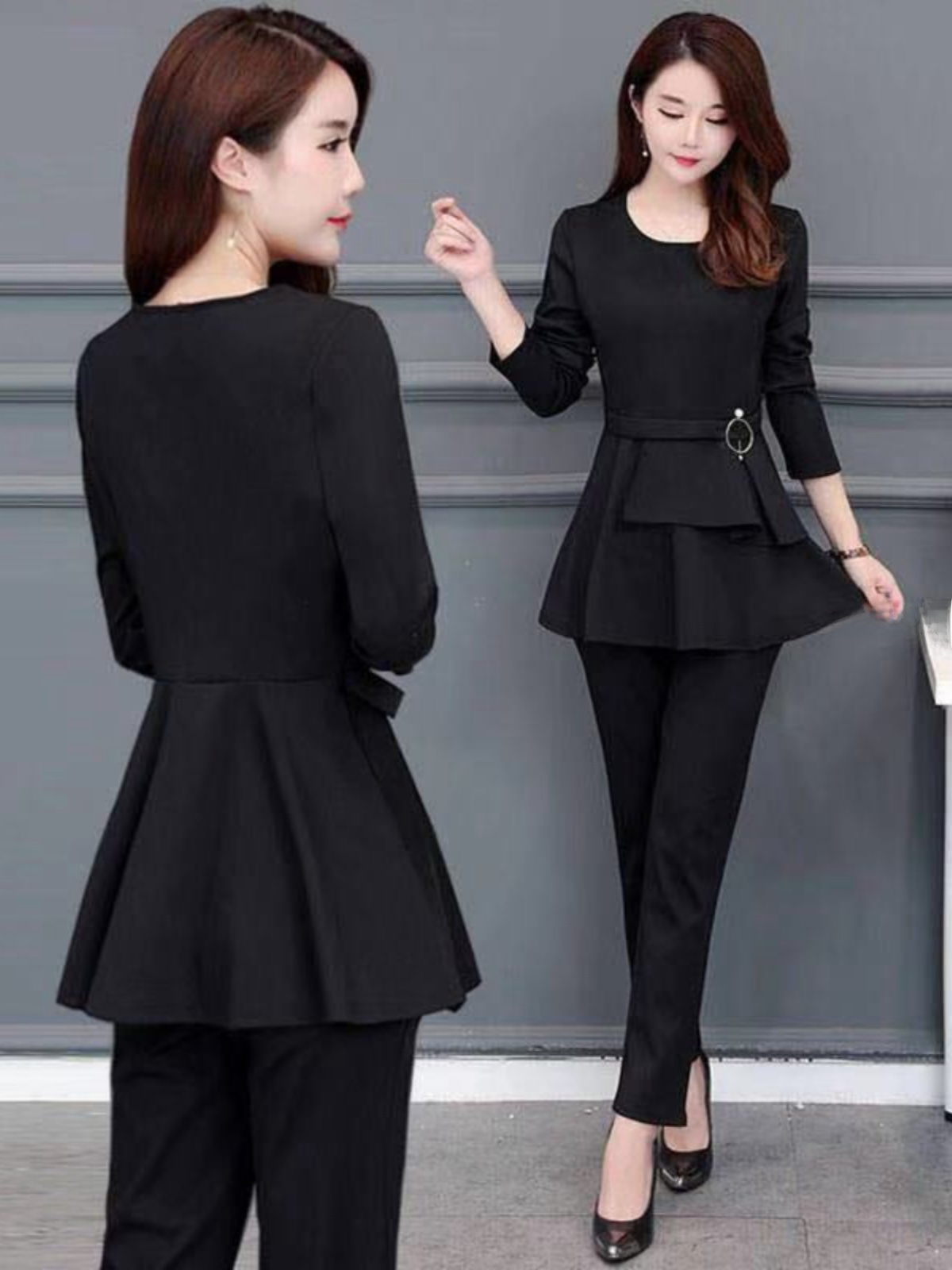 Women Fashion Over The Years - طقم أزياء الخريف بمقاسات كبيرة، بنطلون