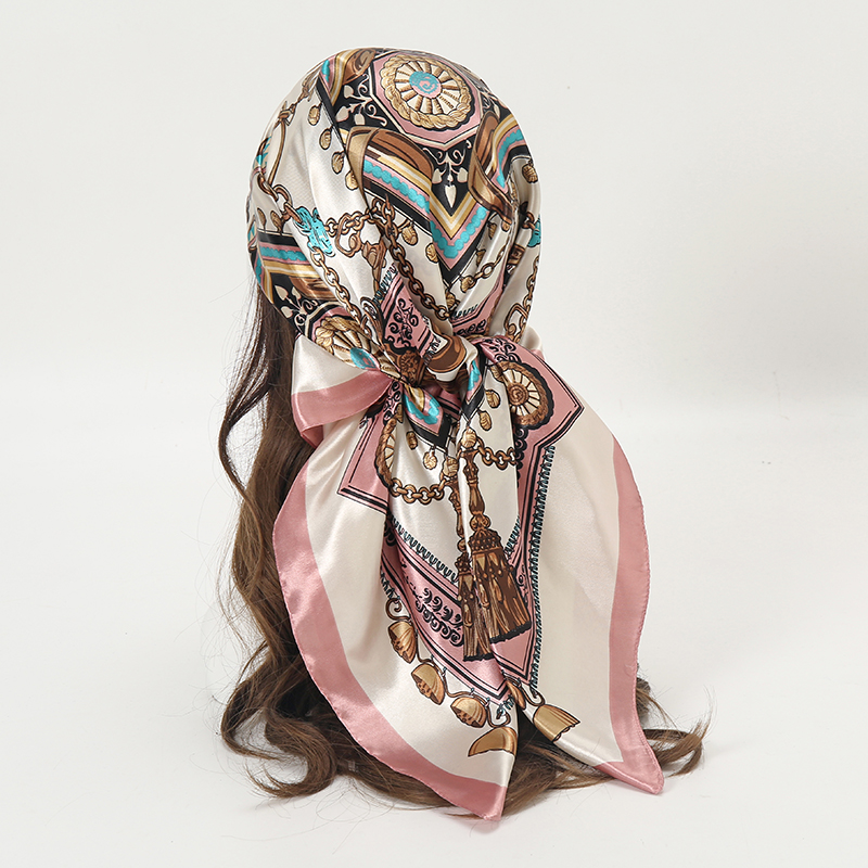 Women'S Fashion Headbands - وشاح ساتان مربع نسائي أنيق للمسلمات،