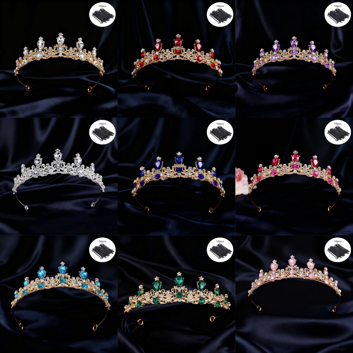 Women'S Fashion Headbands - تاج زفاف بتصميم عتيق مرصع بالراينستون