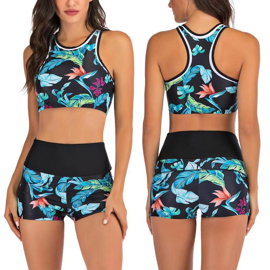 Crop Top Women - بيكيني نسائي Y2K مع شورت وتوب