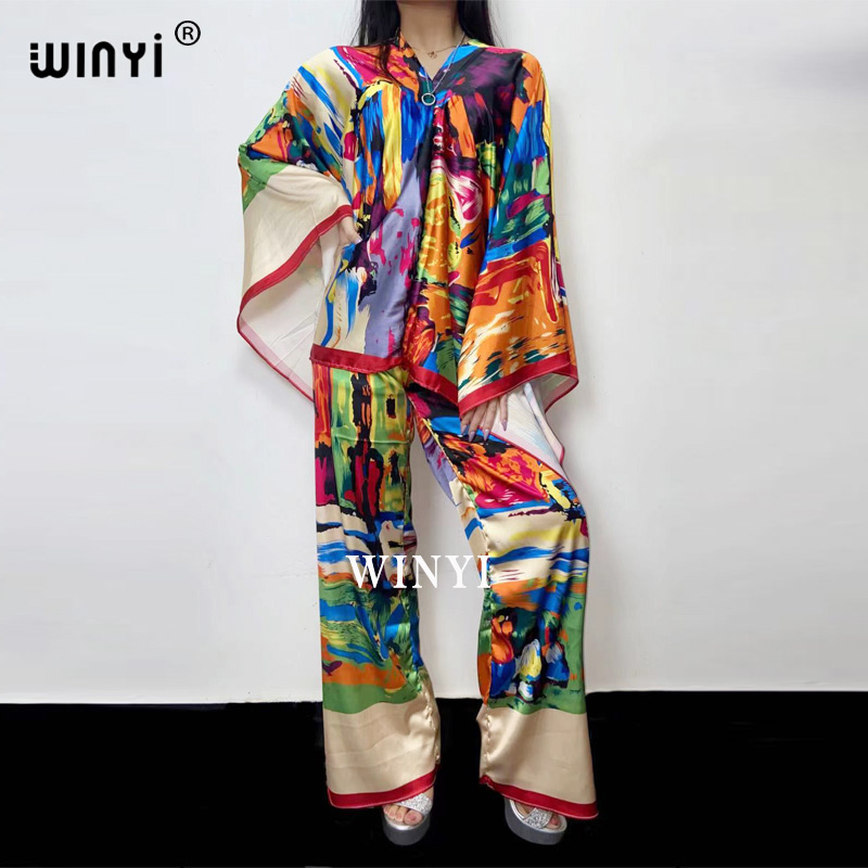 Women Fashion Over 50 - WINYI قطعتين دعوى البوهيمي المطبوعة أكثر