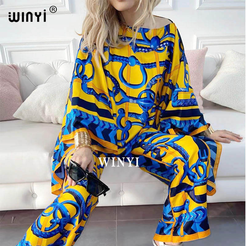 Women Fashion Over 50 - أفريقيا قطعتين دعوى البوهيمي المطبوعة أكثر