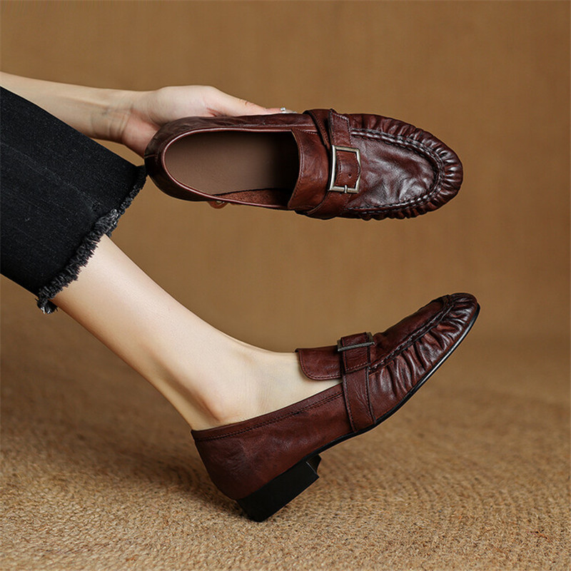 Women Fashion Heels - أحذية بدون كعب من الجلد الطبيعي