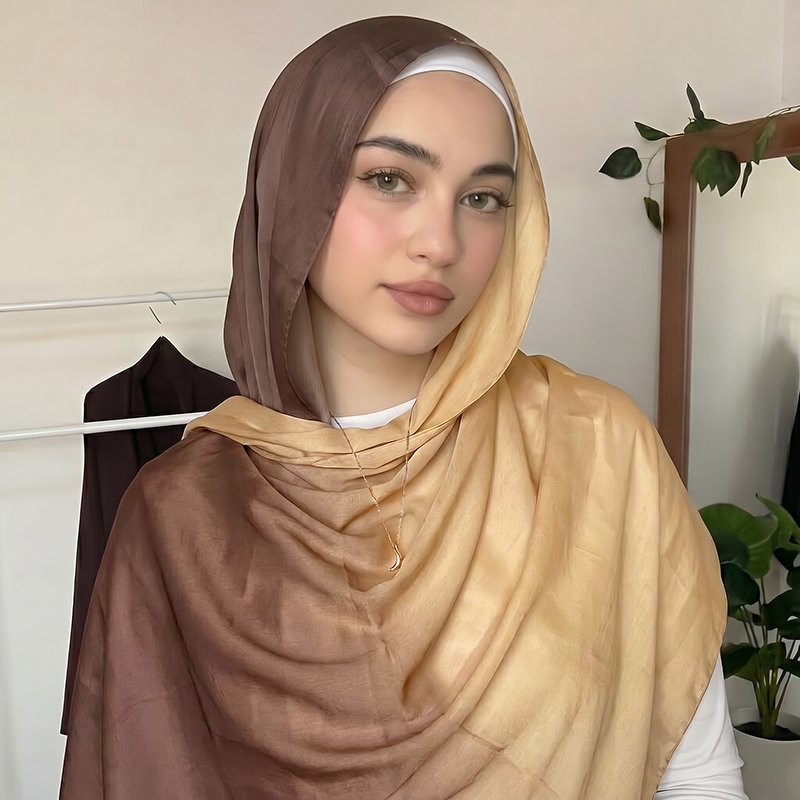 Women'S Fashion Headbands - حجاب إسلامي عصري بألوان متدرجة، وشاح