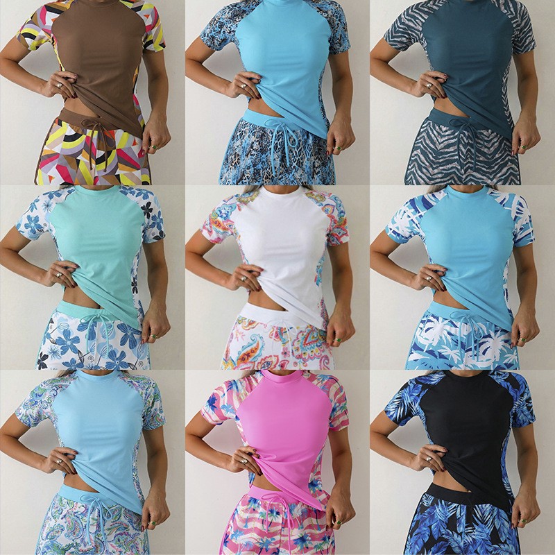 Crop Top Women - تانكيني نسائي مع شورت، توب تانكيني
