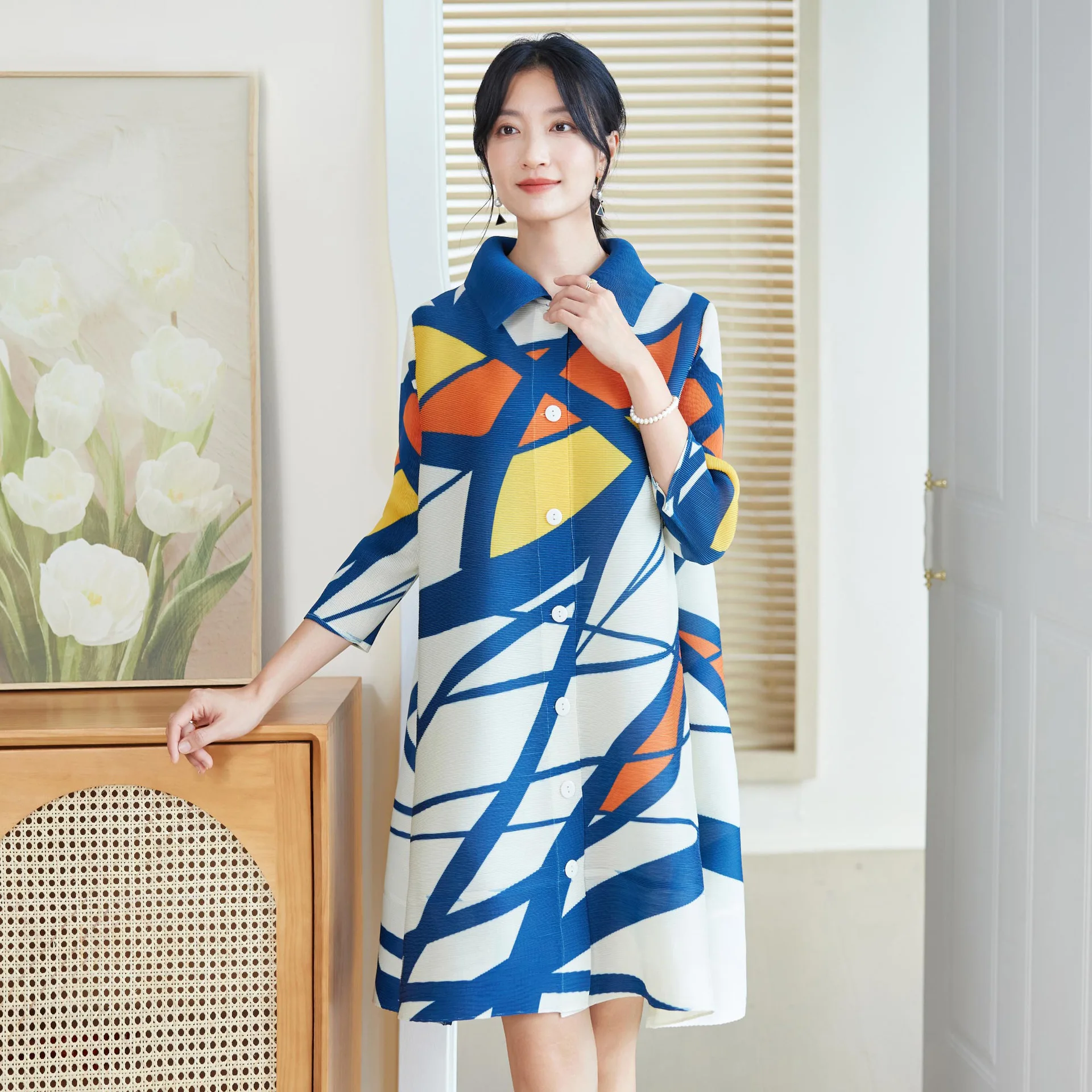 فستان مطوي على طراز مياكي للنس - مراجعة Longline Cardigan Knit وسعره