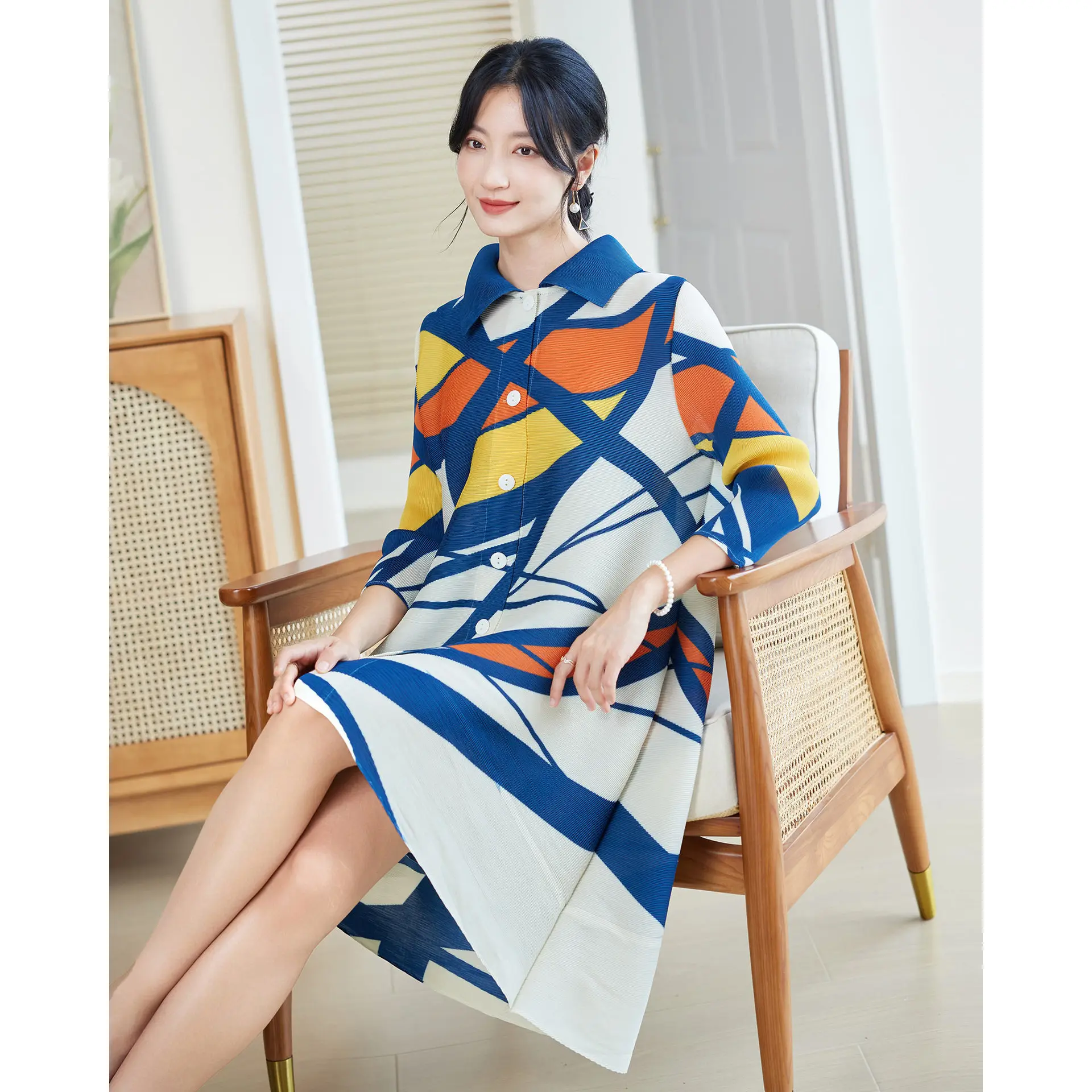 فستان مطوي على طراز مياكي للنس - مراجعة Longline Cardigan Knit وسعره