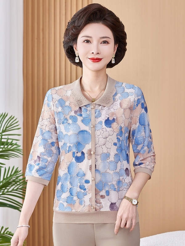 قميص قصير مطبوع من الحرير الجل - مراجعة Women Fashion Over 50 وسعره