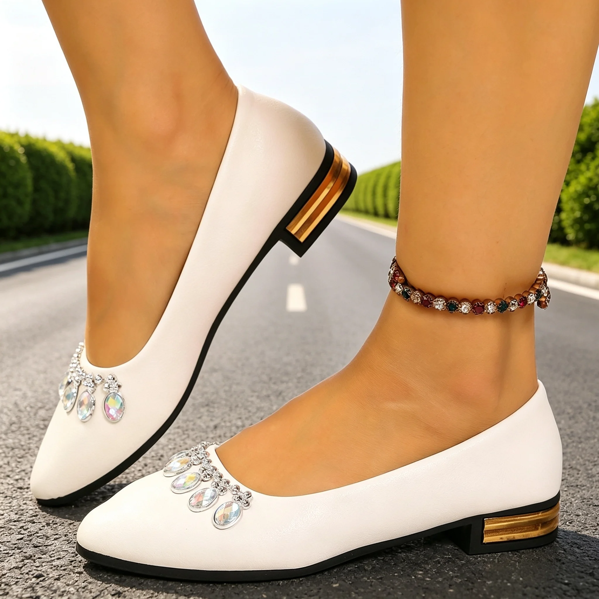 أحذية نسائية مسطحة ذات مقدمة م - مراجعة Women Fashion Heels وسعره