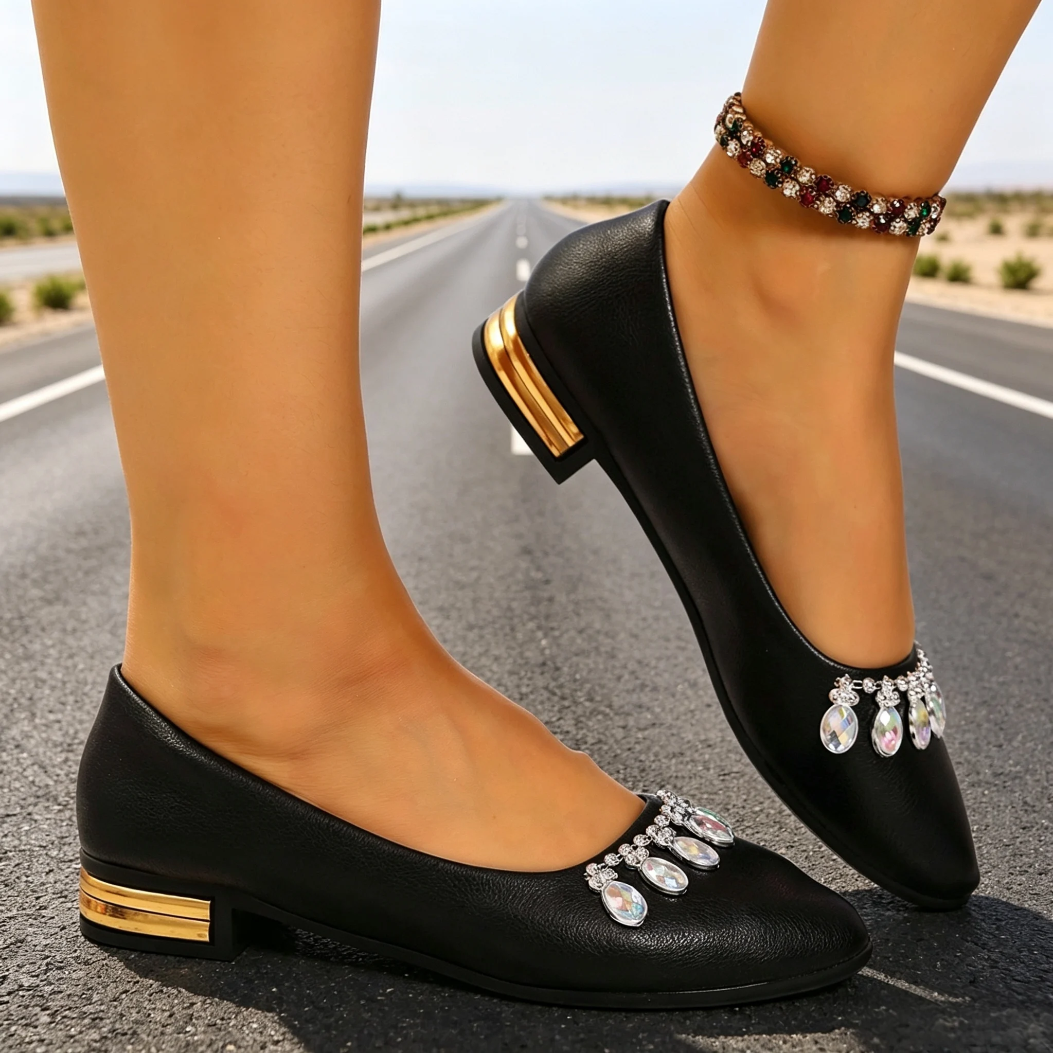 أحذية نسائية مسطحة ذات مقدمة م - مراجعة Women Fashion Heels وسعره