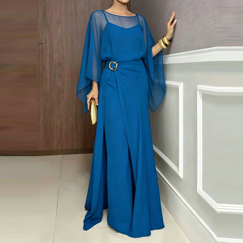 جمبسوت نسائي أنيق من الشيفون ب - مراجعة Women'S Fashion Vintage Off Shoulder Long Sleeve Jumpsuit وسعره