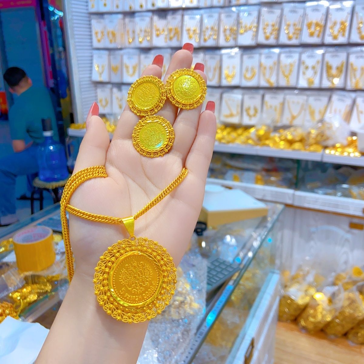 جديد 24K مطلية بالذهب دبي مجوه - مراجعة Women'S Fashion Rings Gold وسعره